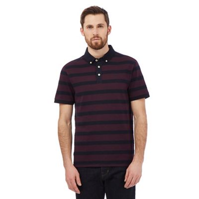 Hammond & Co. by Patrick Grant Big and tall red striped print polo shirt